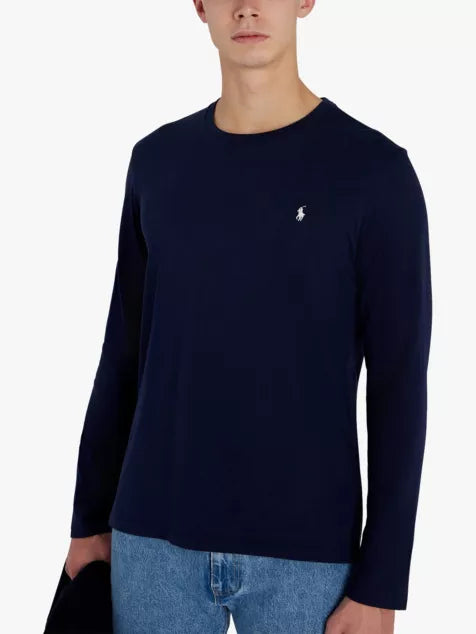 Crewneck long-sleeved cotton-jersey T-shirt