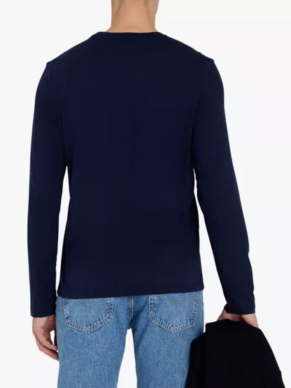 Crewneck long-sleeved cotton-jersey T-shirt