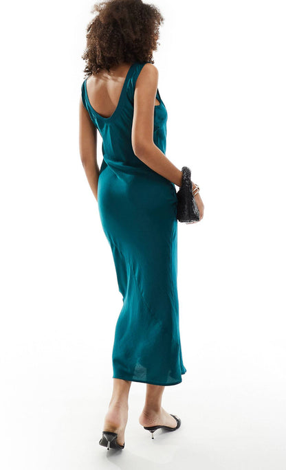 (Copy) ASOS DESIGN Bias Slip MIDI Dress Teal