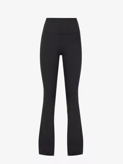 Groove flare-leg stretch-woven trousers