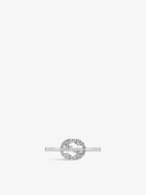 Interlocking GG 0.12ct diamond and 18ct white-gold ring