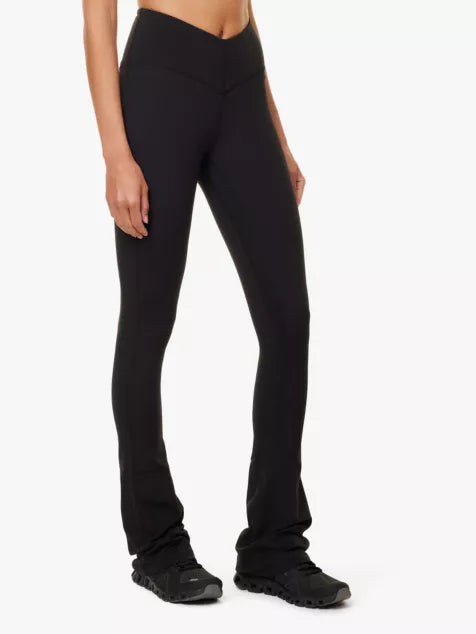 Align brand-print flared-leg stretch-woven leggings