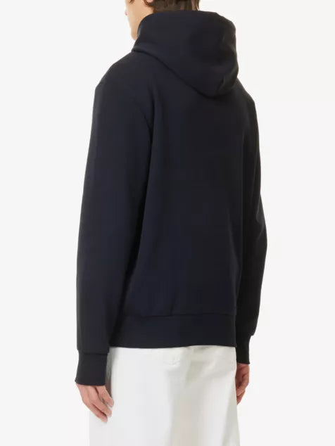 Brand-embroidered relaxed-fit cotton-blend hoody