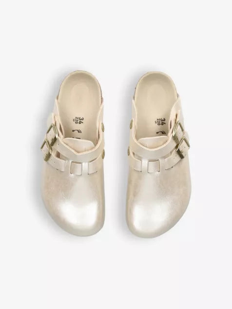 Kay metallic faux-leather clogs