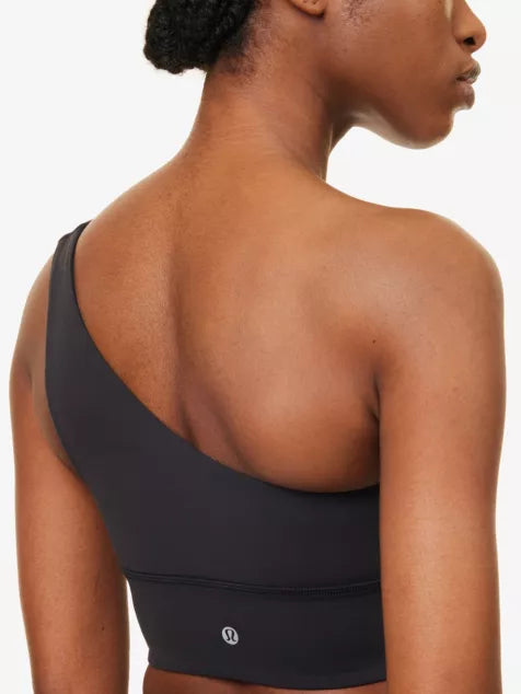 Align asymmetric-shoulder stretch-woven bra