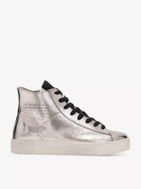 Tana logo-embossed leather high-top trainers