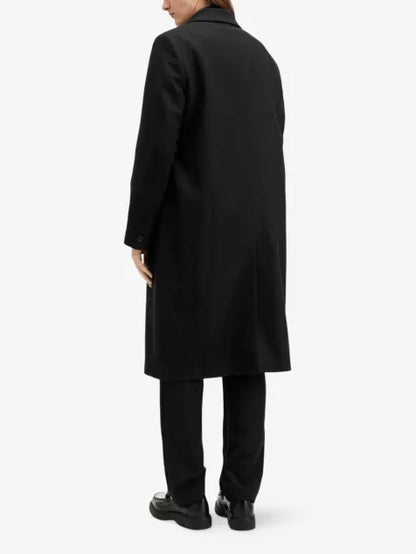 Arcade lapel-collar relaxed-fit wool-blend coat