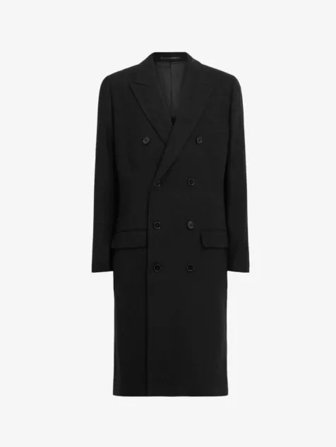 Arcade lapel-collar relaxed-fit wool-blend coat