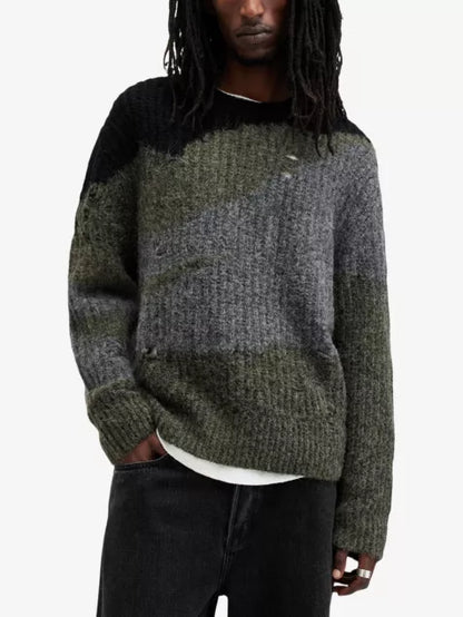 Sur oversized crewneck wool-blend knitted jumper