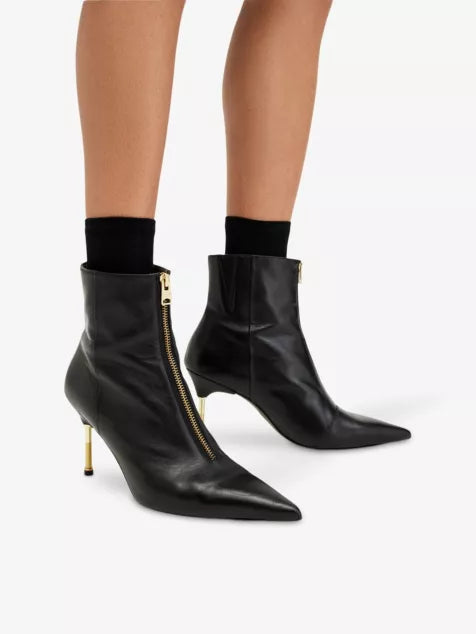 Natasha zip-up heeled leather ankle boots