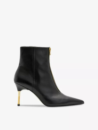 Natasha zip-up heeled leather ankle boots