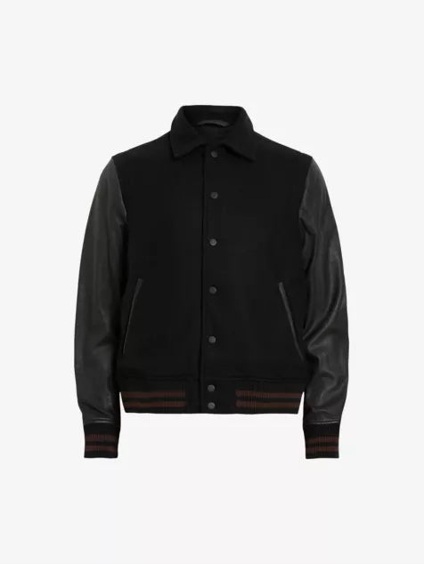 Mason contrast-panels leather jacket