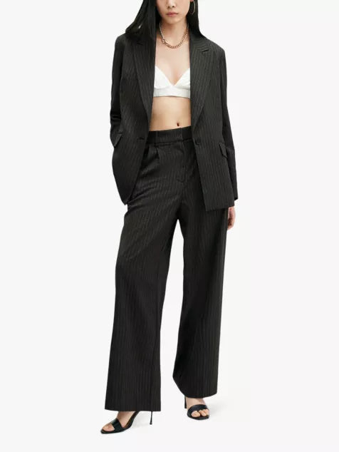 Averie pin-stripe relaxed-fit recycled-polyester blazer