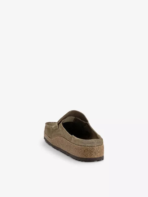 Naples contrast-stitch suede clogs