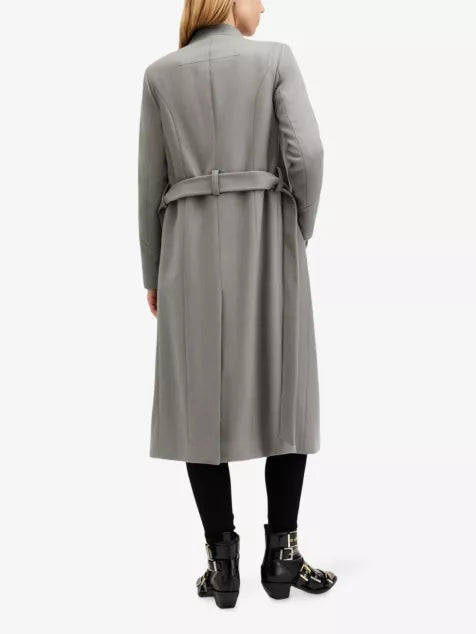 Riley wrap-around belted wool-blend coat