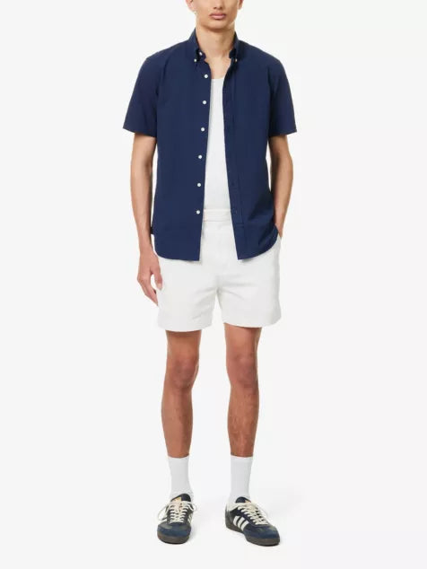 Featherwight slim-fit mid-rise cotton shorts