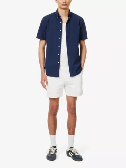 Featherwight slim-fit mid-rise cotton shorts