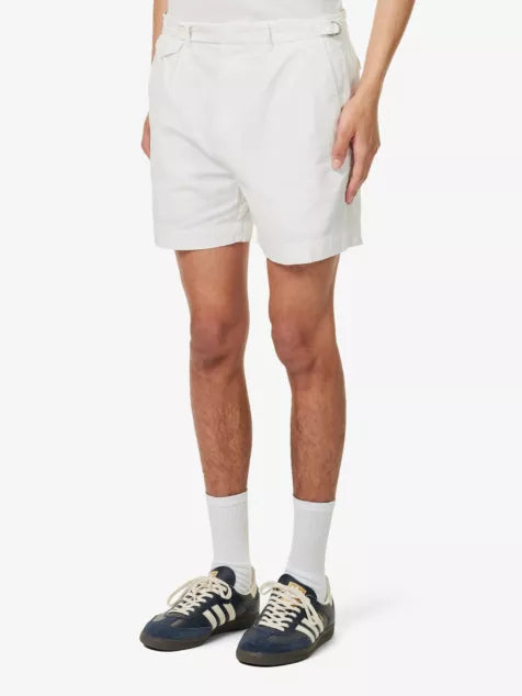 Featherwight slim-fit mid-rise cotton shorts