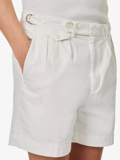 Featherwight slim-fit mid-rise cotton shorts