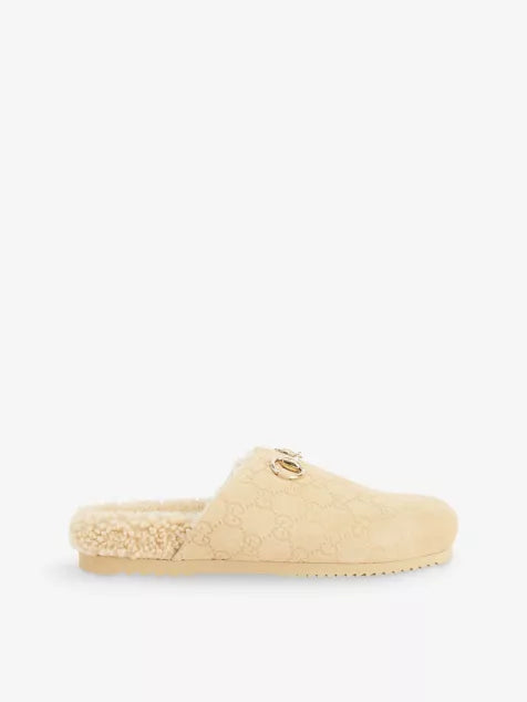 GG horsebit suede mules