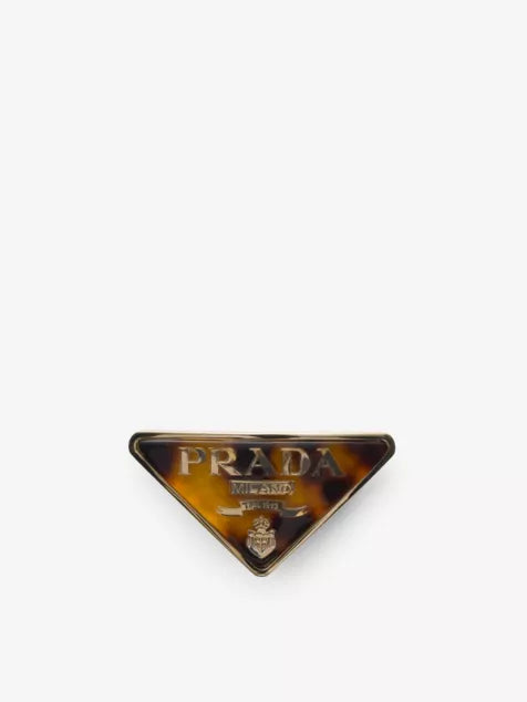 Triangular brand-motif metal hairclip