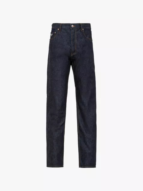 Low-rise five-pocket denim jeans