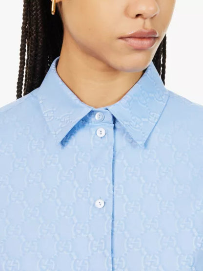 GG-jacquard regular-fit cotton-jacquard shirt