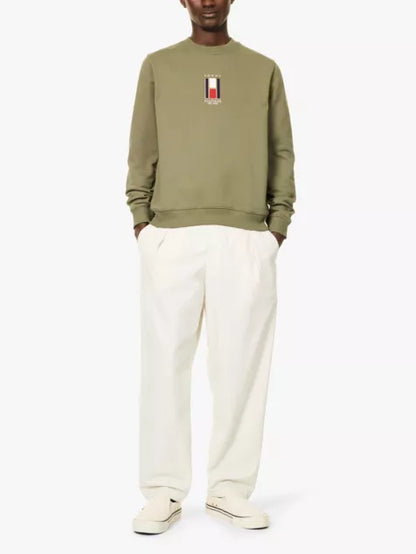 Vertical Flag crew-neck relaxed-fit cotton-jersey sweatshirt