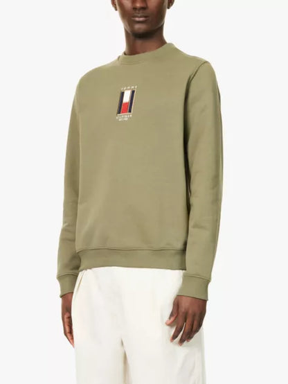 Vertical Flag crew-neck relaxed-fit cotton-jersey sweatshirt