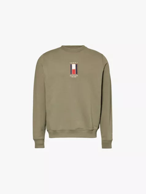 Vertical Flag crew-neck relaxed-fit cotton-jersey sweatshirt