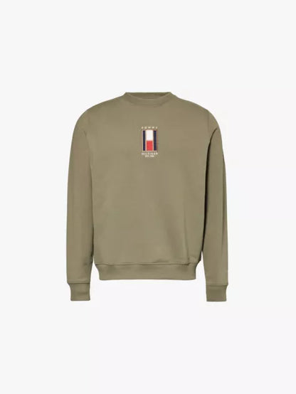 Vertical Flag crew-neck relaxed-fit cotton-jersey sweatshirt