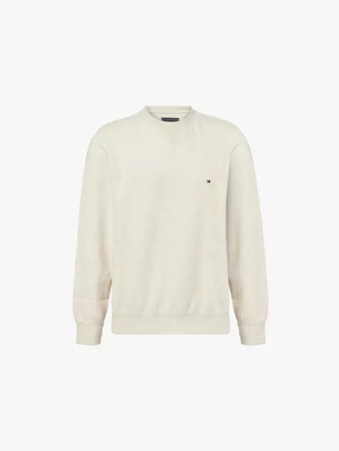 Fleece crewneck regular-fit cotton-blend sweatshirt