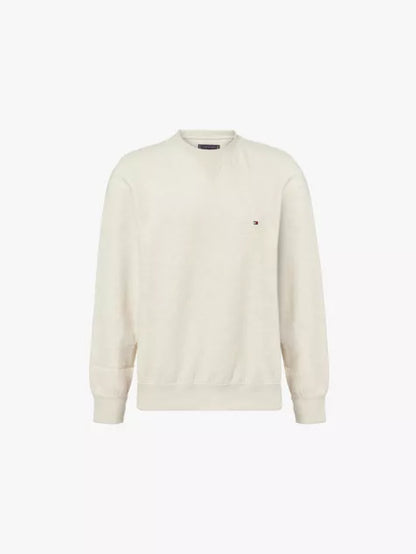 Fleece crewneck regular-fit cotton-blend sweatshirt