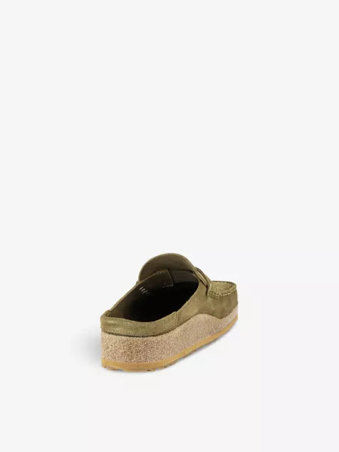 Naples contrast-stitch suede clogs