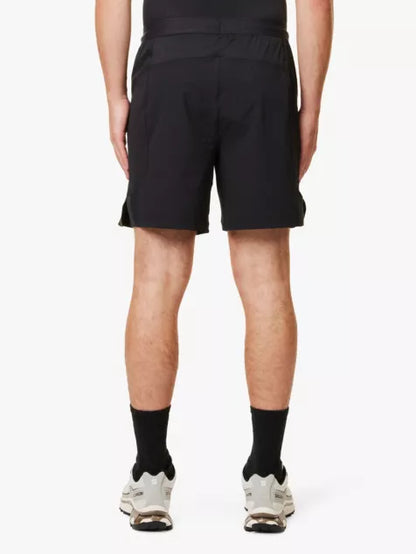 "Apex 7"" brand print slim-fit stretch-recycled polyester shorts"