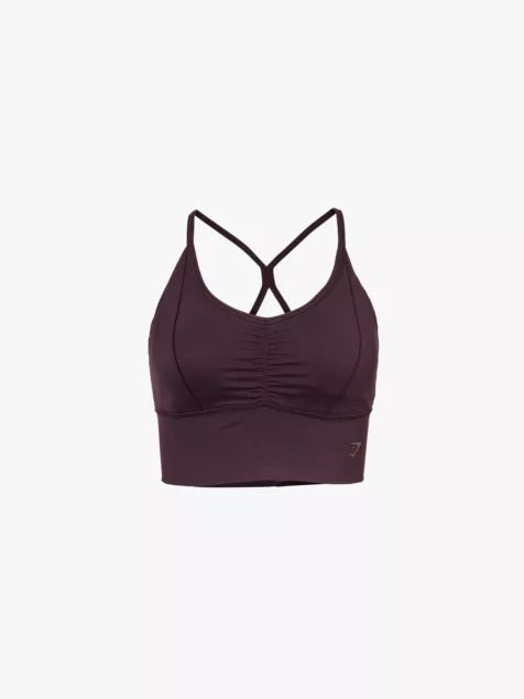 Elevate longline racerback stretch-recycled nylon sports bra