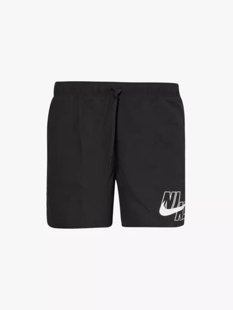 "Logo Slide 5"" Volley drawstring waistband straight leg regular-fit swim shorts"