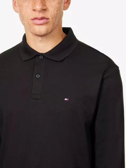 Liquid long-sleeve cotton-jersey polo shirt