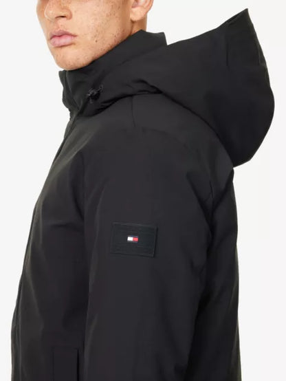 Tech hooded padded parka coat