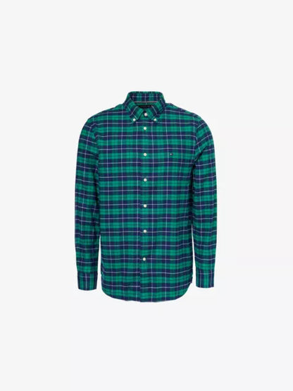 Check long-sleeve brushed cotton shirt