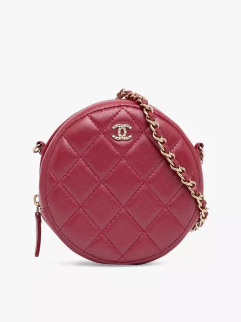 Pre-loved Chanel Round pearl-embellished lamb-leather cross-body bag