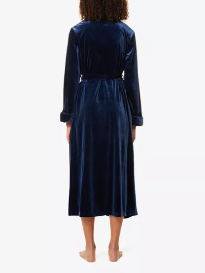 Long long-sleeve velvet robe