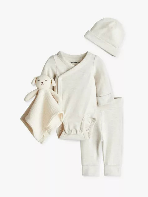 Four-piece stretch organic-cotton gift set 0-6 months