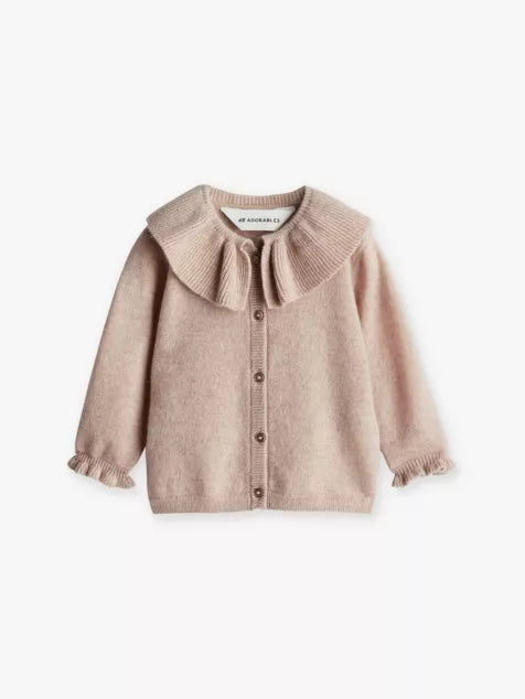 Sheila ruffled-collar cashmere cardigan 4 months – 3 years