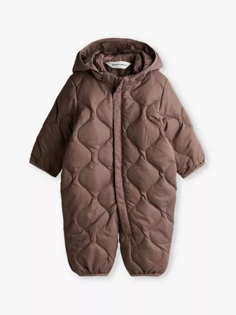 Harry quilted recycled shell-down snowsuit 4 months - 3 years