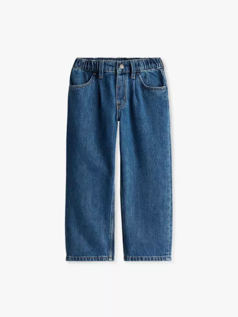 Elasticated-waist wide-leg denim jeans 2-10 years