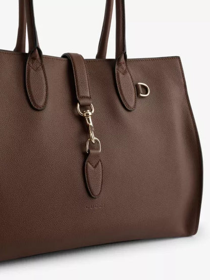 Jackie hook-closure large leather tote bag