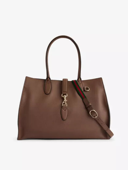 Jackie hook-closure large leather tote bag