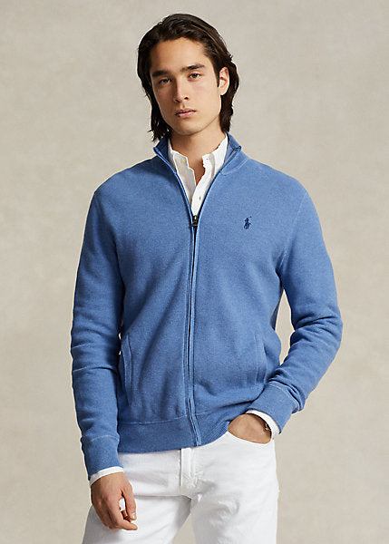 Mesh-Knit Cotton Full-Zip Sweatshirt